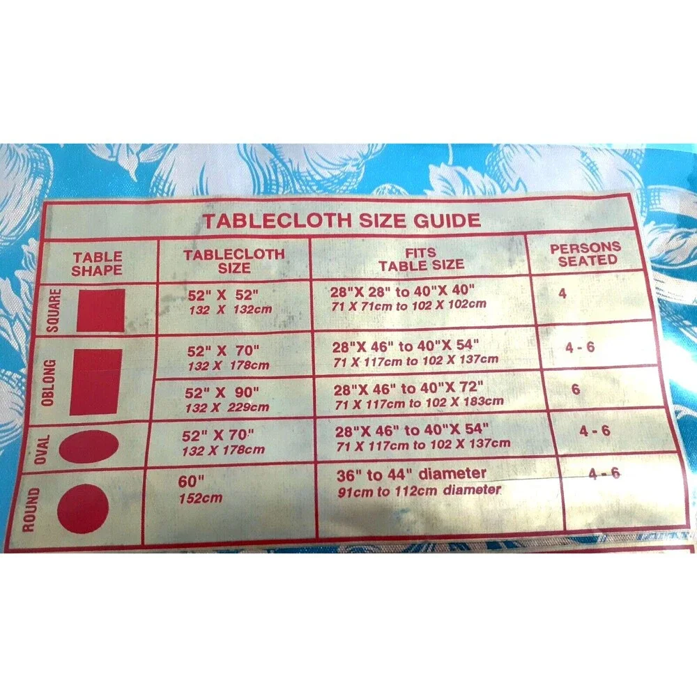 Sarah Lynn’s Vinyl Flannelback Square Tablecloth 52